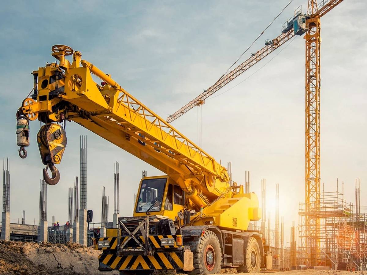 APEX heavy equipment fleet staged on a project site